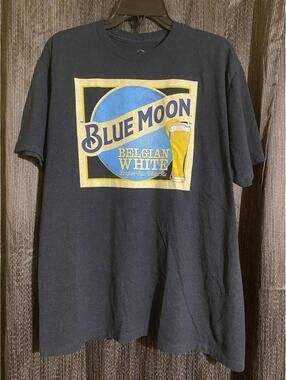 Blue Moon Men's Size Large Navy Blue Short Sleeve T-Shirt